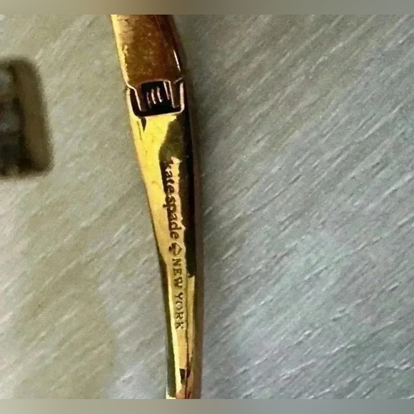 KATE SPADE Raising The Bar Women's Yellow Gold Tone Cuff Bracelet Crystals Pave - Picture 5 of 6